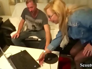 German Mom Caught Step-Son And Helps Him With Fuck In Her Ass
