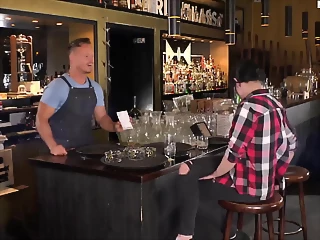 Red Hair, Freckles And A Nice Fuck In The Bar And Spoils His Cock